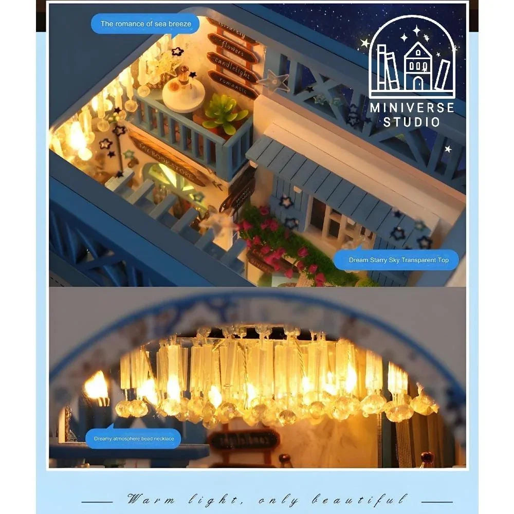 Book Nook Kit DIY Reino de brisa marina | Miniatura Mediterránea - Miniverse Studio