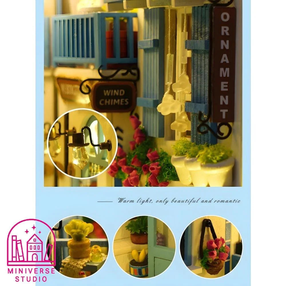 Book Nook Kit DIY Reino de brisa marina | Miniatura Mediterránea - Miniverse Studio