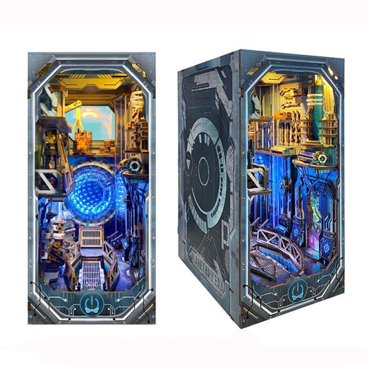 Book Nook Planetary Era – Sci-Fi Futurista con LED – Diorama 3D Montable - Miniverse Studio